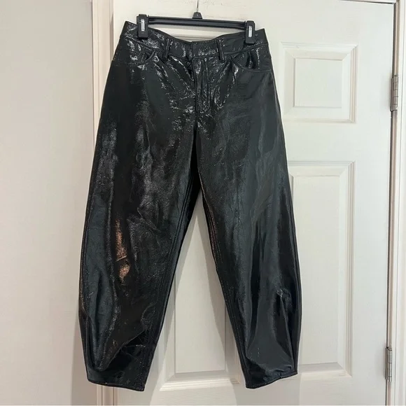 Tibi Faux Patent Leather Sculpted Pant